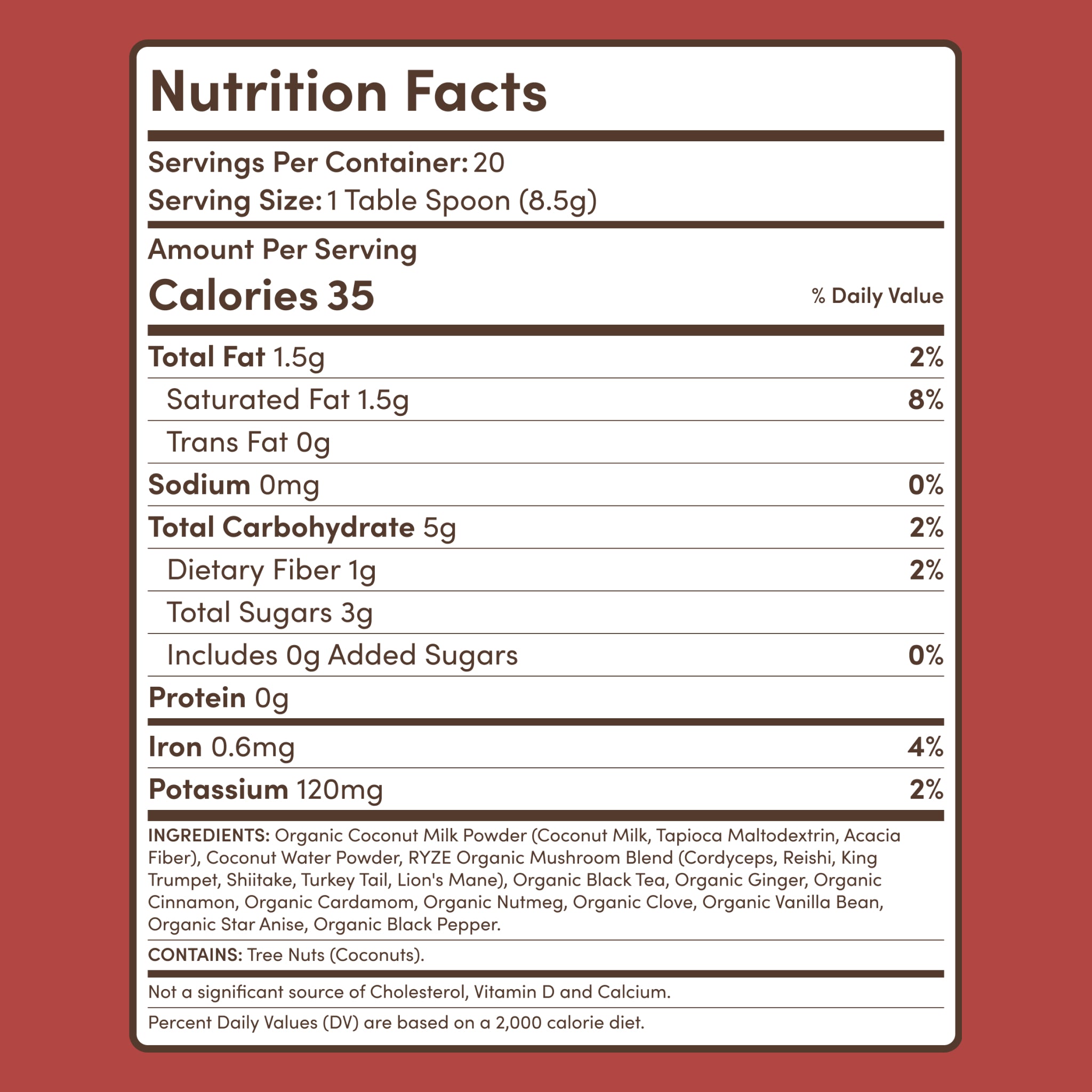 RYZE Mushroom Chai (20 Servings)