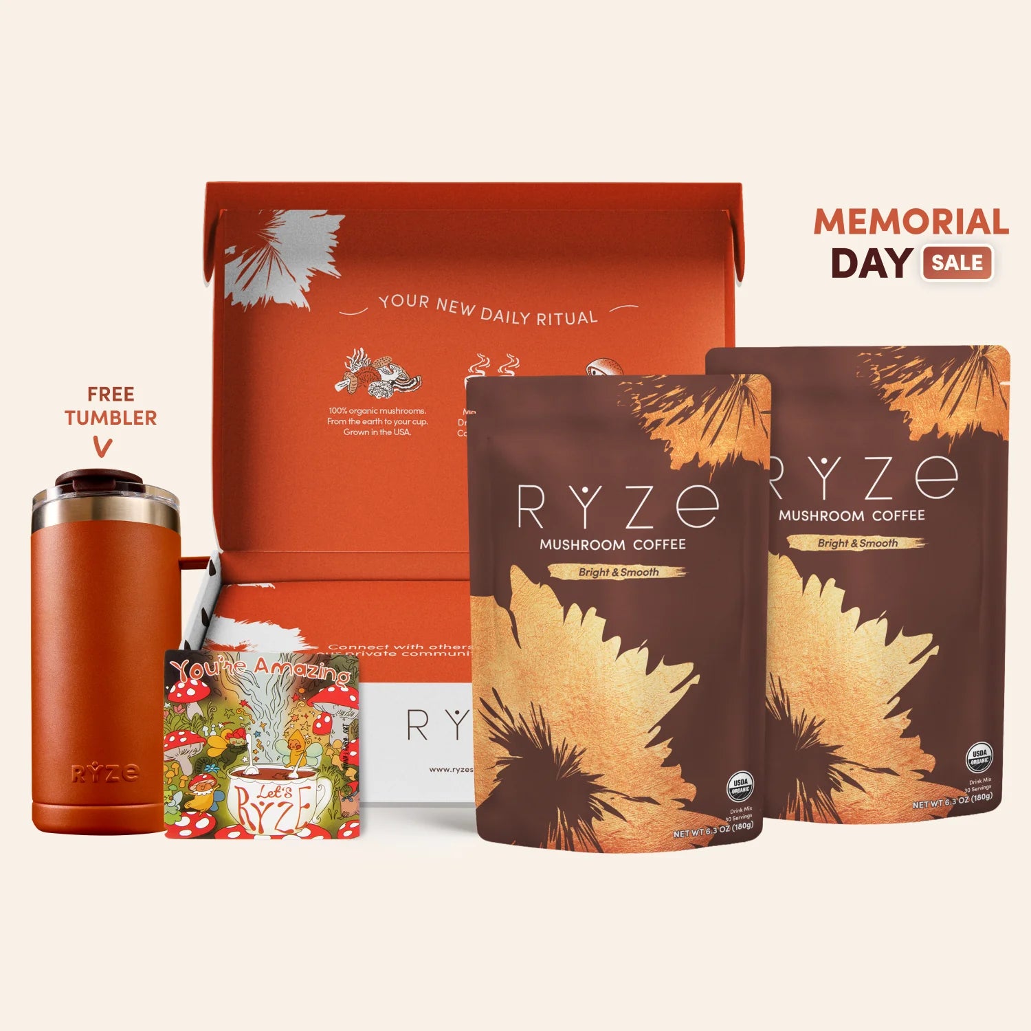 RYZE Mushroom Coffee Starter Kit 60 Servings